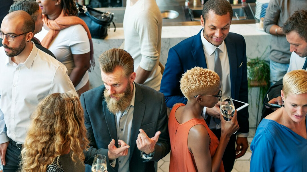 group of professionals networking